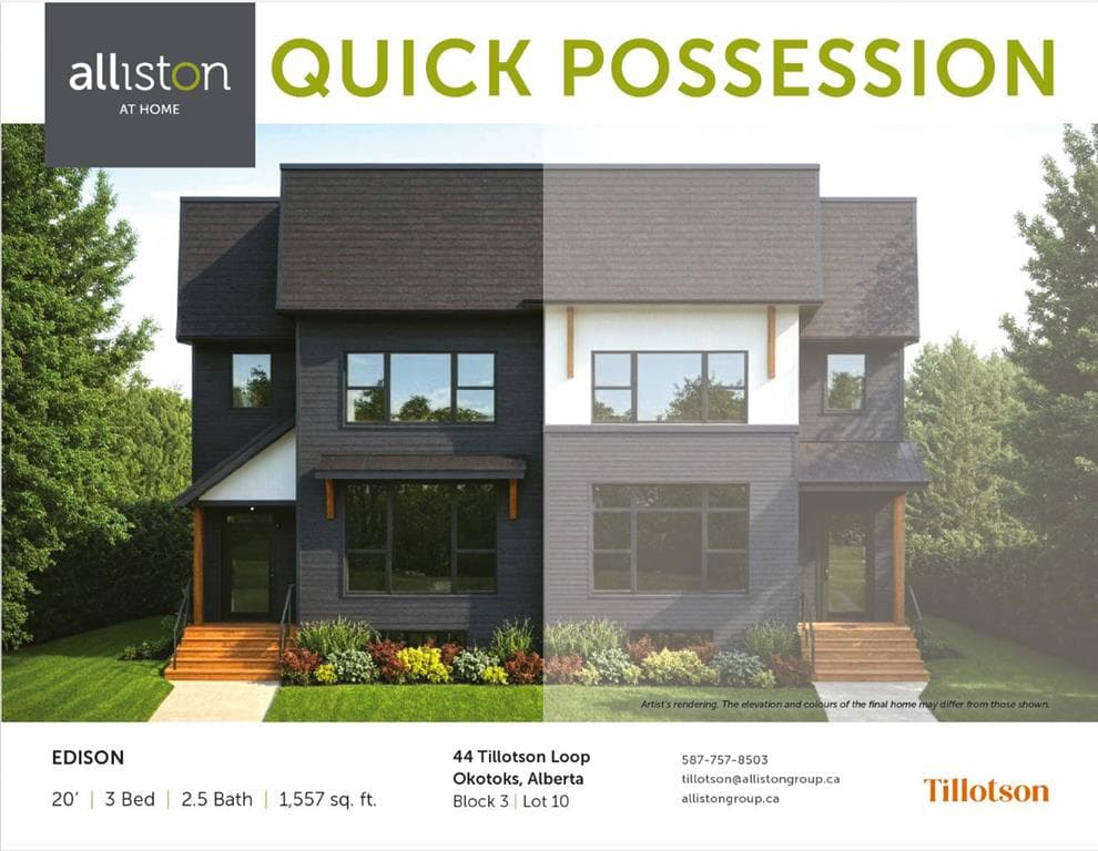 3-bed Semi-detached for sale at 44 Tillotson Loop, Okotoks