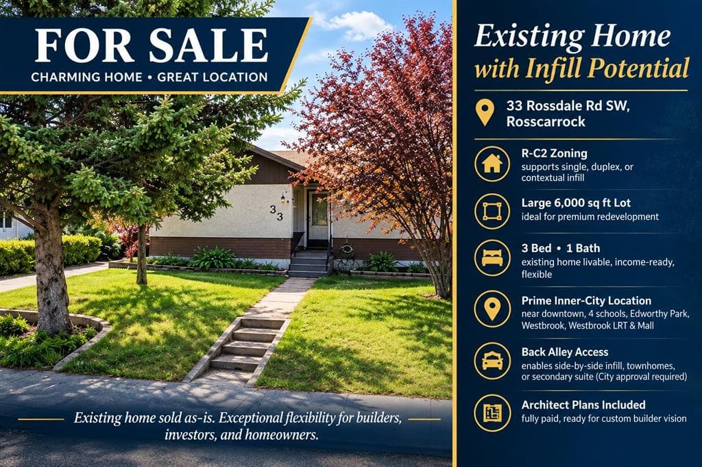 3-bed Detached for sale at 33 Rossdale Road SW, Calgary