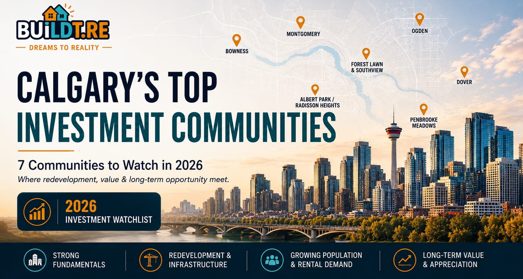 The Best Calgary Neighbourhoods to Invest In (2026): Buildt.re's Investment Watchlist